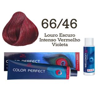 Coloração Color Perfect 66.46 Louro Escuro Intenso Vermelho Violeta Emulsão Oxi 30 Welloxo