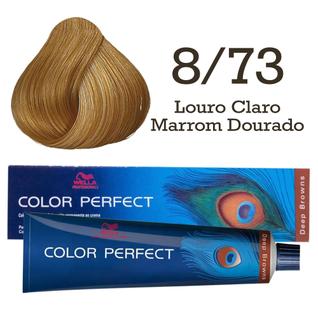 Coloração Color Perfect 8.73 Louro Claro Marrom Dourado  Wella