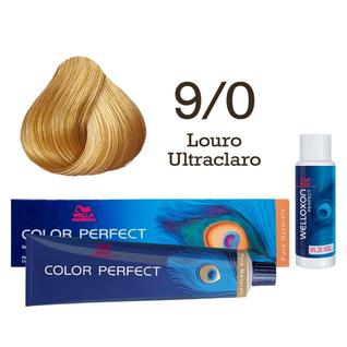 Coloração Color Perfect 9.0 Louro Ultraclaro Oxidante 20 Volumes Welloxon  Wella