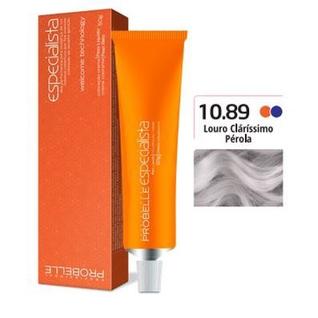 Coloração Especialista Probelle 10.89 Louro Claríssimo Perola 50 G