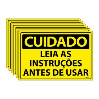Combo 6 Placas De Sinalização Cuidado Leia As Instruções Antes De Usar 30x20 Ecom IA - SC8