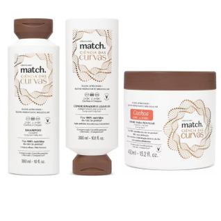 Combo Boticário Match Ciências Das Curvas Shampoo, Condicionador e Creme