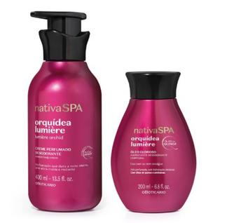 Combo Nativa SPA Orquidea Lumière: Creme Per. Desod. 400ml + Óleo Hidr.Desod. Corporal 200