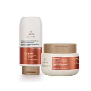 Combo Nutrição Máscara Capilar e Creme de Pentear Selador de Cutículas Cabelos Secos Lumin