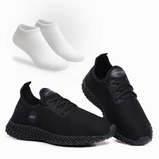 Combo Tênis Masculino Esportivo Com Meia Perfeito para Caminhar, Treinar e Usar no Dia a D