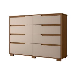 Comoda Casal Quarto Georgia 8 Gavetas Carvalho/Fendi - Moval