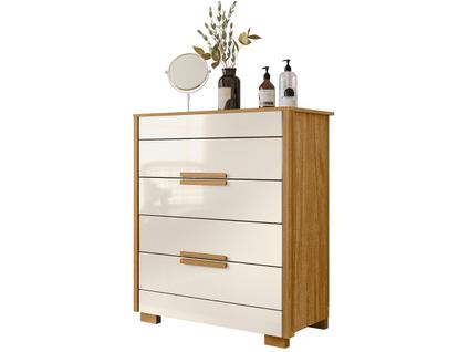 Cômoda Dhara 4 Gavetas Moval Freijó / Off White Freijo Off White