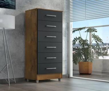 Comoda Helena 6 Gavetas Castanho Onix