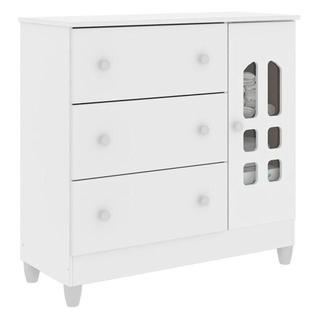 Cômoda Infantil New Selena Com Porta Branco Brilho  Carolina