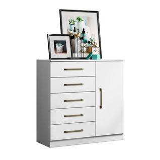 Comoda Milão Quarto com 5 Gavetas e 1 Porta Funcional