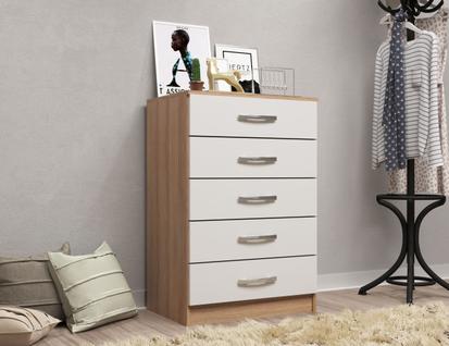 Cômoda para Quarto móvel organizador Funcional Design Clean Cinamomo/Branco