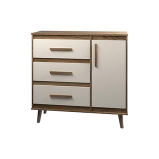 Cômoda Sapateira 3 Gavetas Maya Com Puxadores E Pés Retro Design Moderno Quarto Savana Mob
