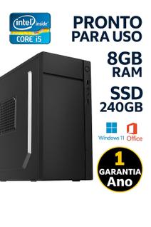 Computador PC Intel i5 8GB SSD 240GB Windows 11 Office Pacote Pronto pra Usar