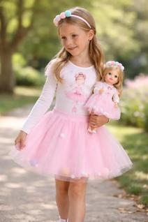 Conjunto Ballet Blusa com Saia Tutu (com Shorts embutido) Meninas e Bonecas