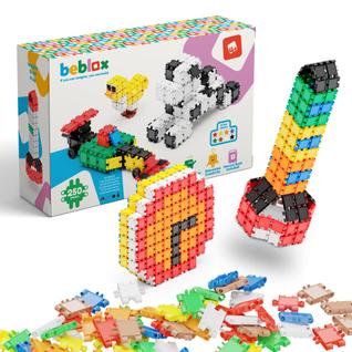 Conjunto de 250 peças de brinquedo de construção BEBLOX Building Blocks para crianças de 5