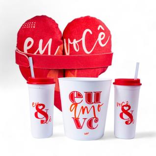 Conjunto de Almofadas e Pipoca para Noite Romântica do Dia dos Namorados