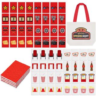 Conjunto de blocos de Mahjong Hollowfly 65 Tiles Movie Night 30 mm