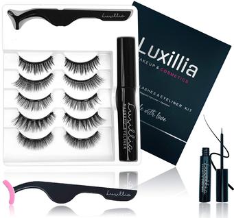 Conjunto de cílios magnéticos Luxillia com delineador de olhos, 7 peças, aparência 3D 8D