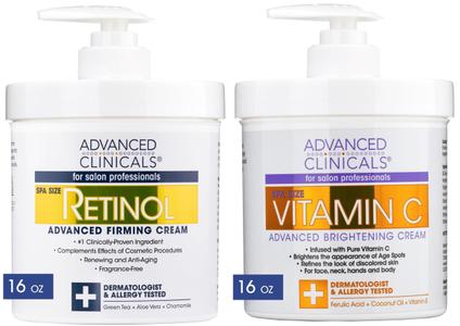 Conjunto de cuidados com a pele Advanced Clinicals Retinol Body Lotion + C Cream