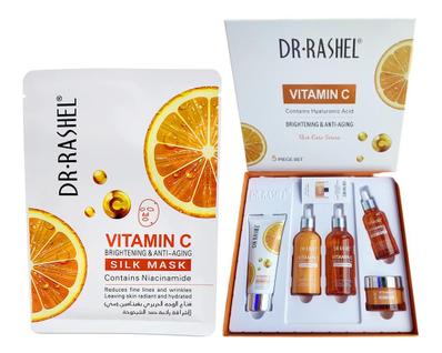 Conjunto de cuidados com a pele Dr. Rashel Vitamina C com ácido hialurônico e colágeno