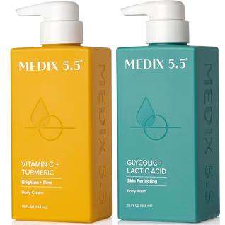 Conjunto de cuidados com a pele Medix 5.5 Ácido glicólico AHA esfoliante e vitamina C