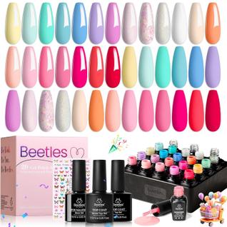 Conjunto de esmaltes de gel besouros, 23 unidades, pastel de primavera, néon brilhante