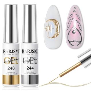 Conjunto de esmaltes de gel RARJSM Metallic Silver Bronze Gold 8mL x2