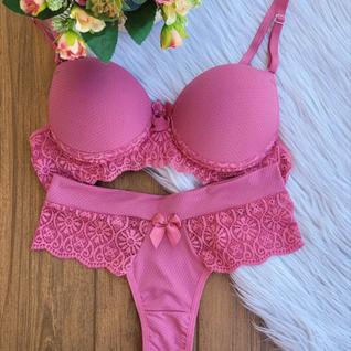 Conjunto de Lingerie Comfy de Tecido Dry com Renda e Bojo
