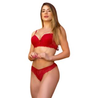 Conjunto De Lingerie Sustentação De Renda Bojo Aro E Fio Dornelas 259