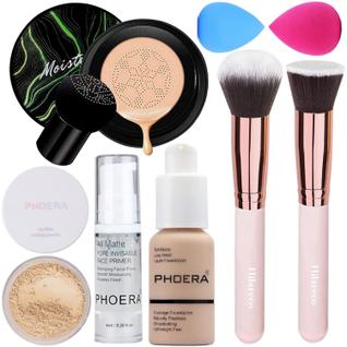 Conjunto de maquiagem PHOERA Foundation Full Coverage com primer e pó