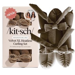 Conjunto de ondulação sem calor Kitsch Velvet XL Hair Curler Eucalyptus