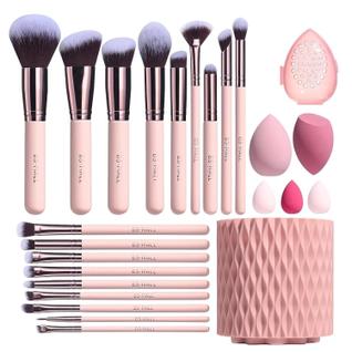 Conjunto de pincéis de maquiagem BS-MALL Premium Synthetic 18 unidades com estojo