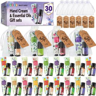 Conjunto de presentes a granel, creme para mãos e óleos essenciais AZEN, 30 conjuntos