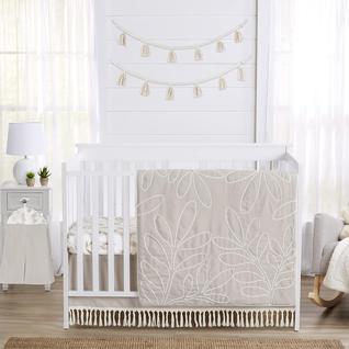 Conjunto de Roupa de Cama de Berço Sweet Jojo Designs - Coleção Boho Botanical Leaf