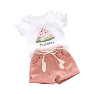 Conjunto De Roupas De Verão Para Meninas, Camiseta E Shorts Fofos, 2 Peças, Roupas Casuais