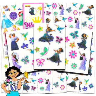 Conjunto de tatuagem temporário Disney Encanto com 96 tatuagens e adesivos