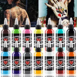 Conjunto de tinta de tatuagem BAODELI 14 cores 30ml/garrafa para arte corporal
