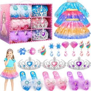 Conjunto de vestidos para princesas VONZAWAY com saias, sapatos, coroas e muito mais