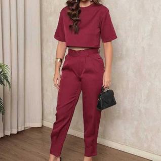 Conjunto Feminino Alfaiataria  Calça + Blusa Social Elegante