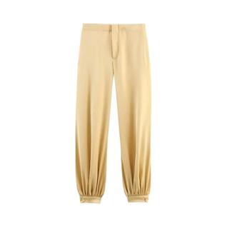 Conjunto Feminino Chique De Calça Jogger De Cetim Com Top Curto Sem Mangas E Costas Nuas C