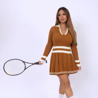 Conjunto Feminino Gola Polo Barra Listrada Inverno Manga Longa Luxo Confortável