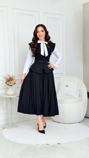 Conjunto Feminino Plissado Desirèe Terra Prometida Saia e Blusa