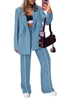 Conjunto Feminino PRETTYGARDEN Blazer Oversized Azul Tamanho P