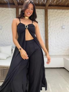 Conjunto Feminino Veronica Sensual elegante Seda Conjunto Praia Noite Escritório Casa Fest