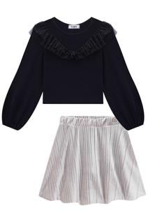 Conjunto Infantil Inverno Kukie Charm Elegante Blusa E Saia