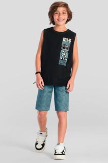 Conjunto infantil menino tropical em puff Brandili
