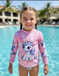 Conjunto Infantil Praia Piscina Unicórnio