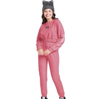 Conjunto Juvenil Blusão e Calça em Moletom Nasa Feminino Infantil Inverno Neon 1816