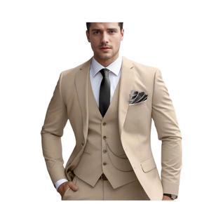 Conjunto Masculino Slim Fit Para Casamento: Blazer, Colete E Calça - Design Moderno Para F
