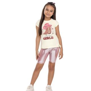Conjunto Menina Angerô Blusa Cotton Estampa Cowgirl e Biker Tamanho:4Cor:Igual da foto